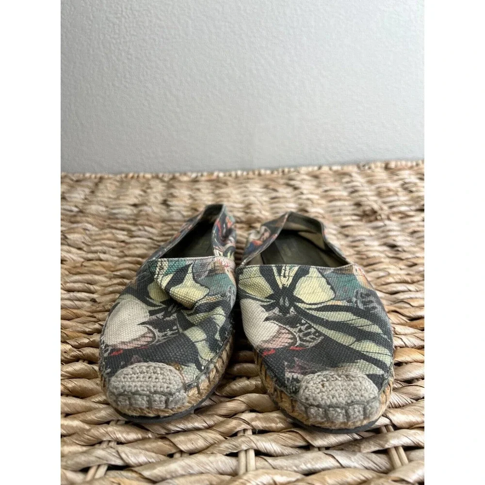 Valentino Women's Multicolor Butterfly‎ Print Canvas Espadrille Flats Size 37